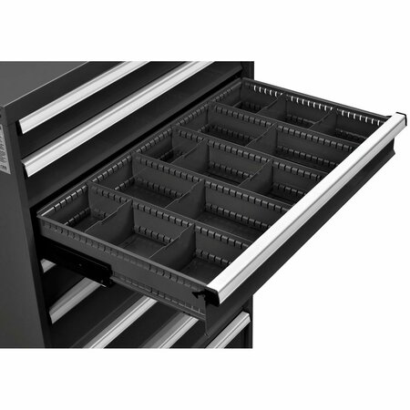 GLOBAL INDUSTRIAL Dividers for 5inH Drawer of Modular Drawer Cabinet 36inWx24inD, Black 316072